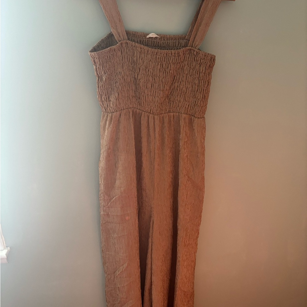 Easel Brown and white jumpsuit